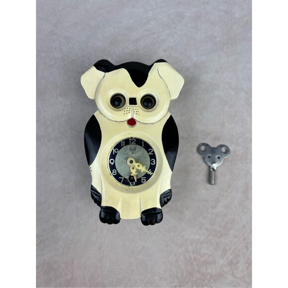 Vintage 1960s Rare Vintage Mi-Ken Moving Eyes Puppy Dog Cuckoo Clock - Picture 1 of 8